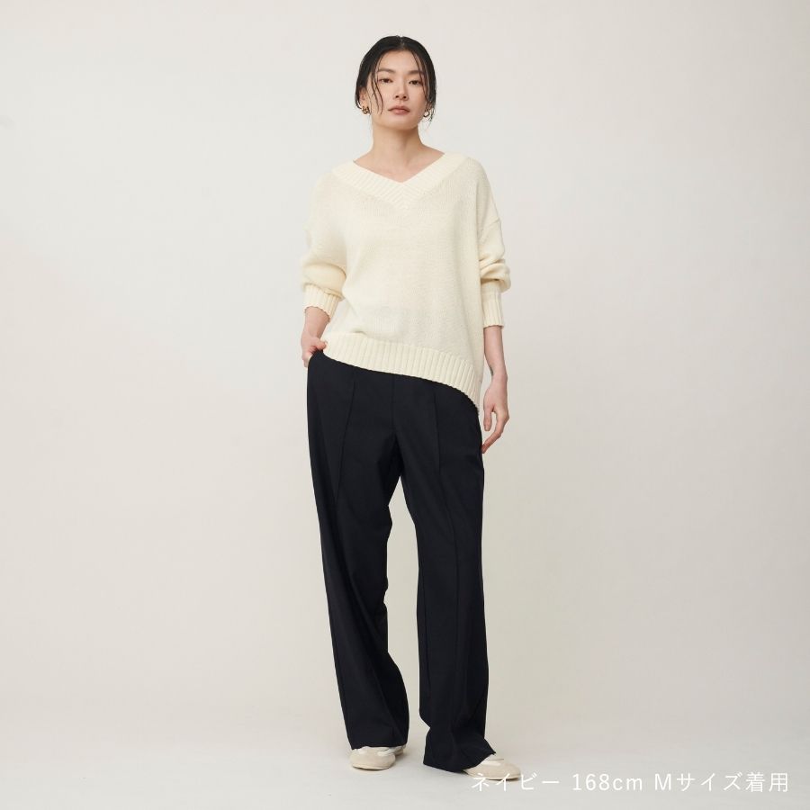 lounge WRAY イージータックパンツ ネイビー