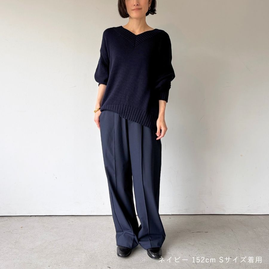 lounge WRAY イージータックパンツ ネイビー