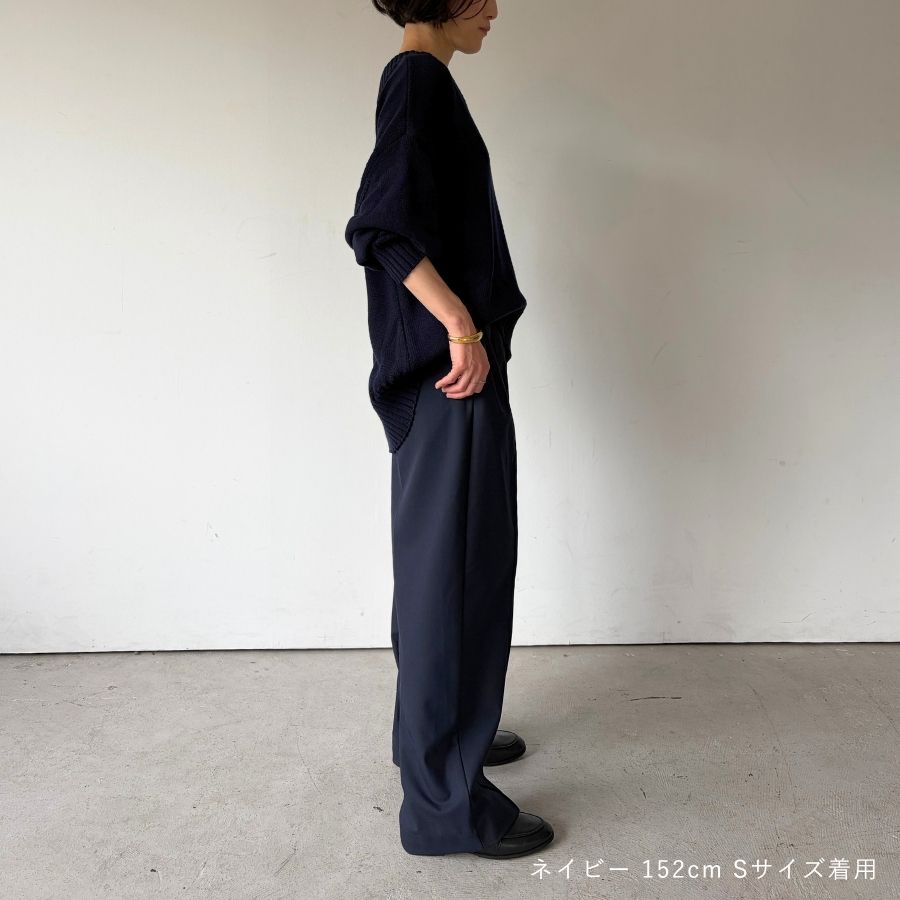 lounge WRAY イージータックパンツ ネイビー