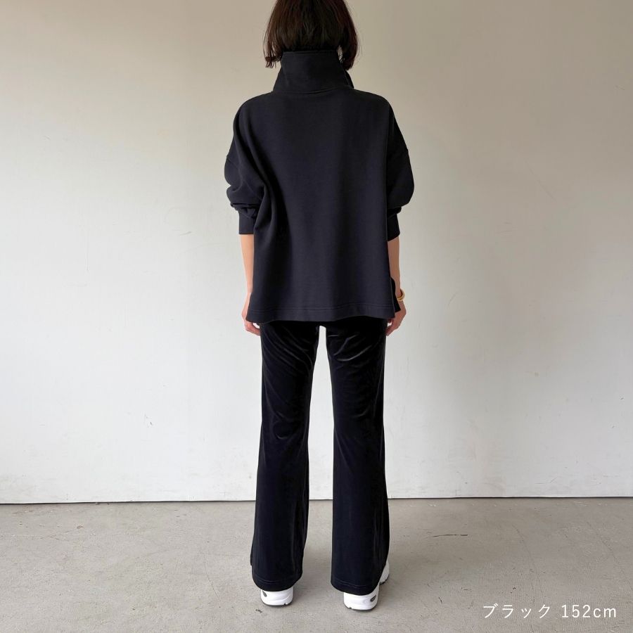 lounge WRAY ハーフジップスウェットプルオーバー ブラック