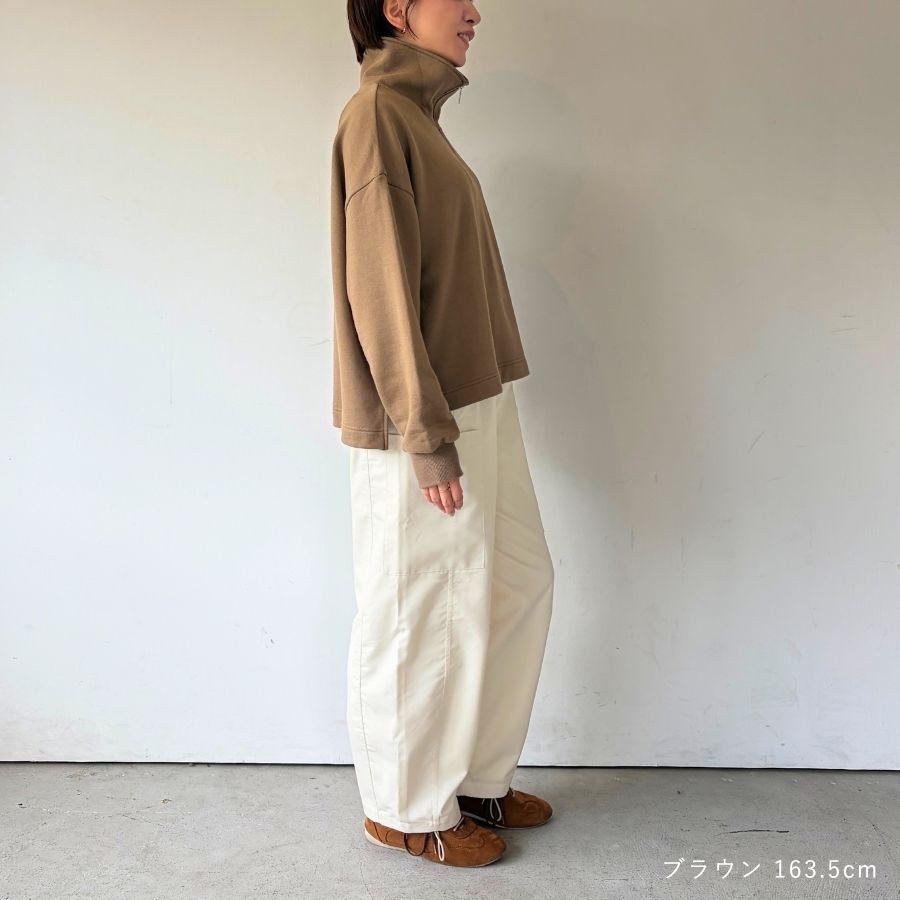 lounge WRAY ハーフジップスウェットプルオーバー ブラウン