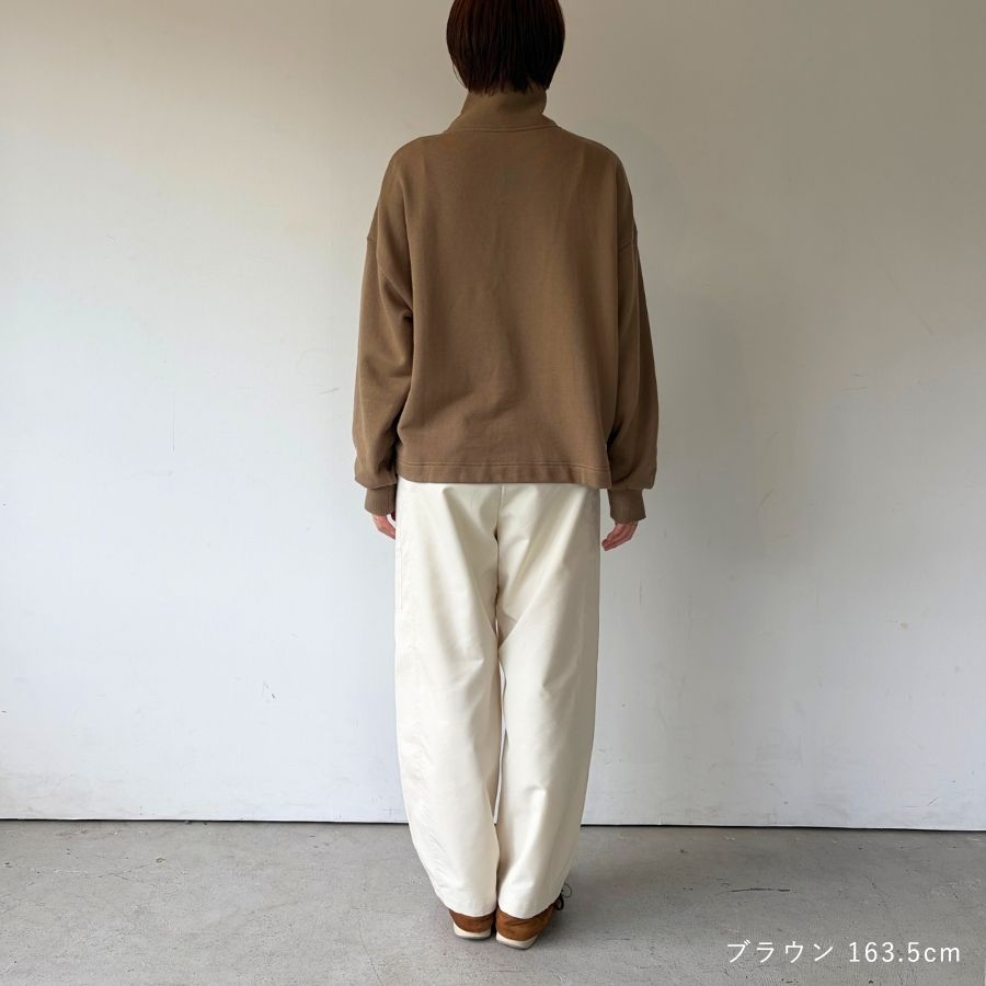 lounge WRAY ハーフジップスウェットプルオーバー ブラウン