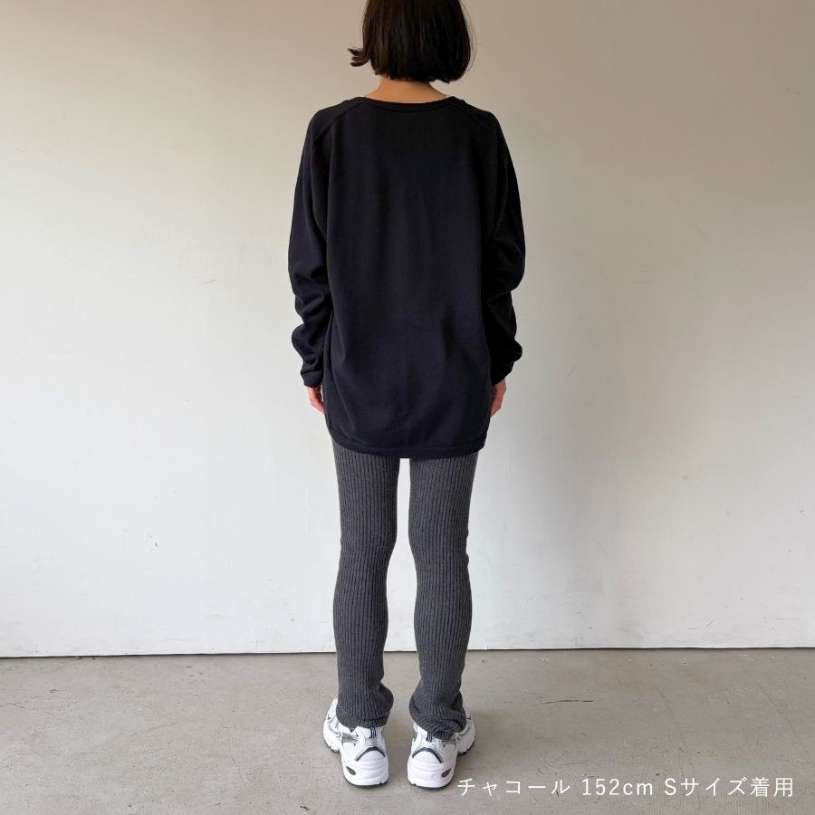 lounge WRAY ハイウエストカシミヤニットレギンス チャコール