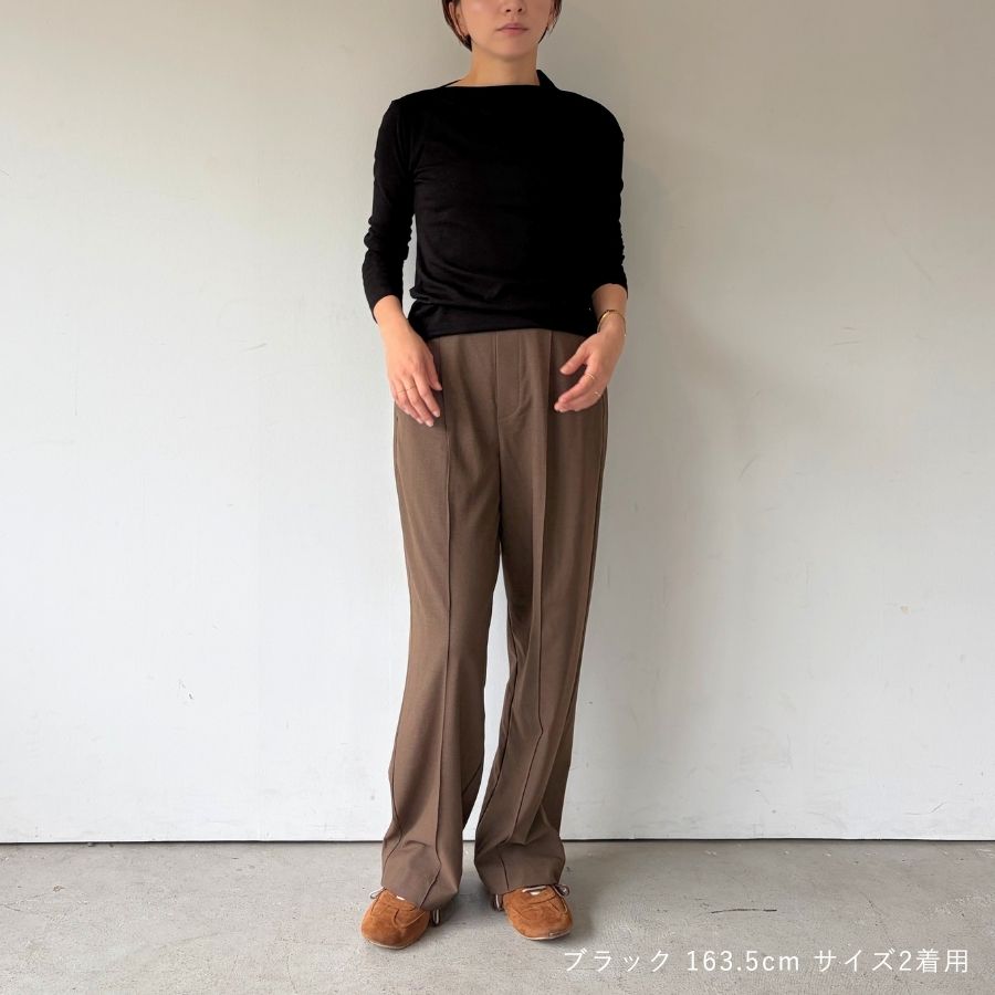 lounge WRAY ソフトタッチアシンメトリーカットソー ブラック