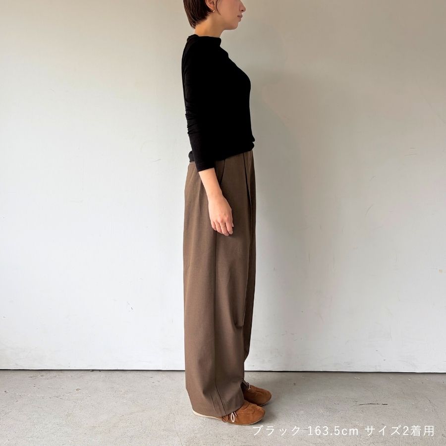 lounge WRAY ソフトタッチアシンメトリーカットソー ブラック