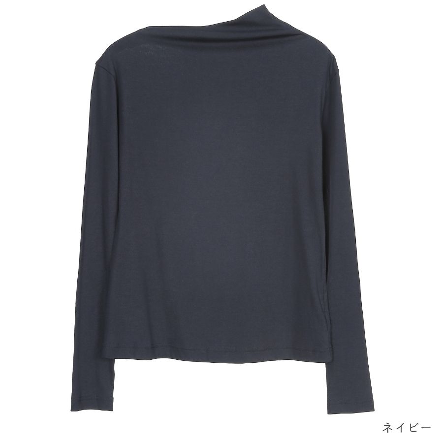 lounge WRAY ソフトタッチアシンメトリーカットソー ネイビー
