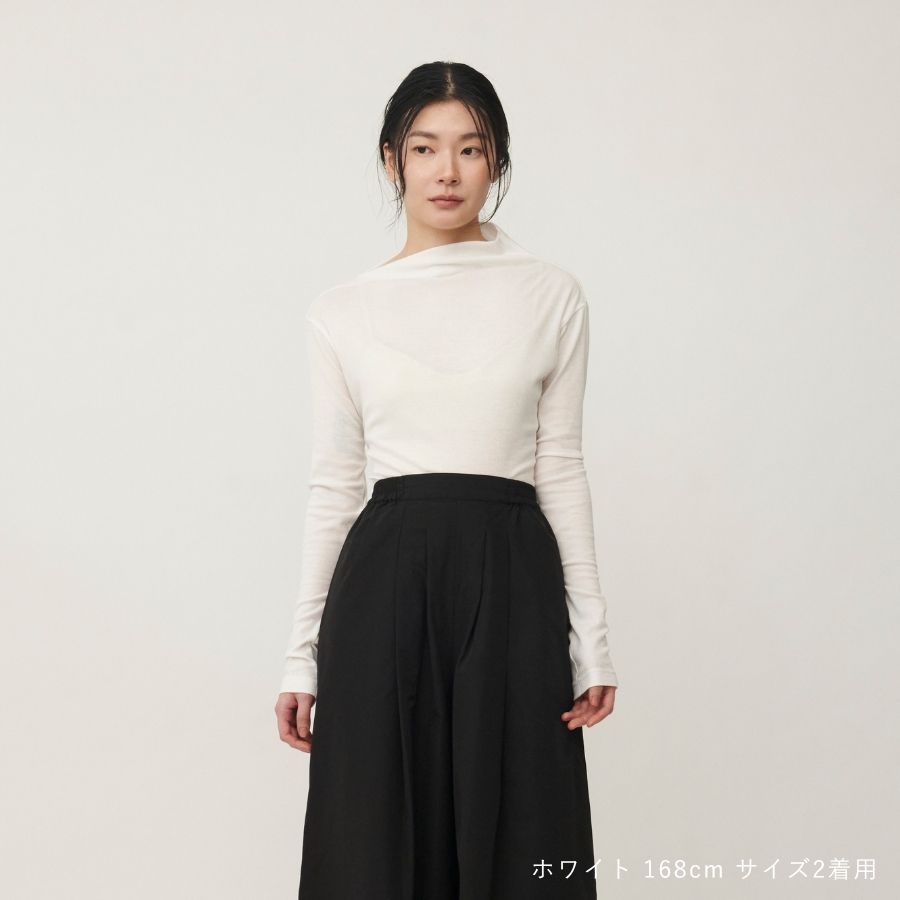 lounge WRAY ソフトタッチアシンメトリーカットソー ホワイト