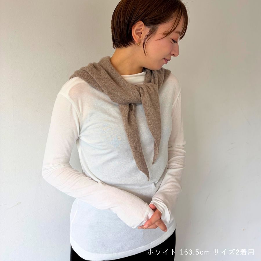 lounge WRAY ソフトタッチアシンメトリーカットソー ホワイト
