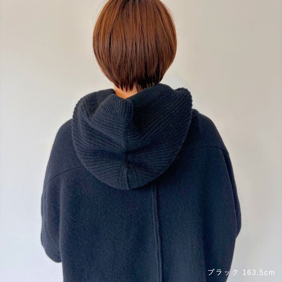 lounge WRAY ウールカシミヤフードネックウォーマー ブラック