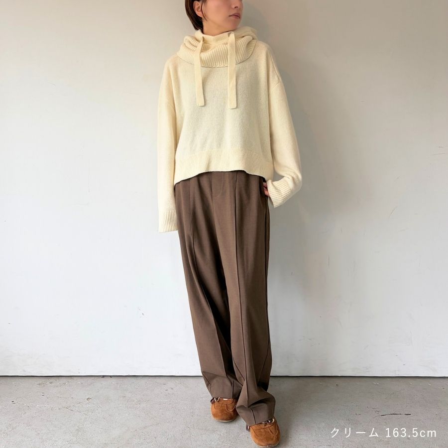 lounge WRAY ウールカシミヤフードネックウォーマー クリーム