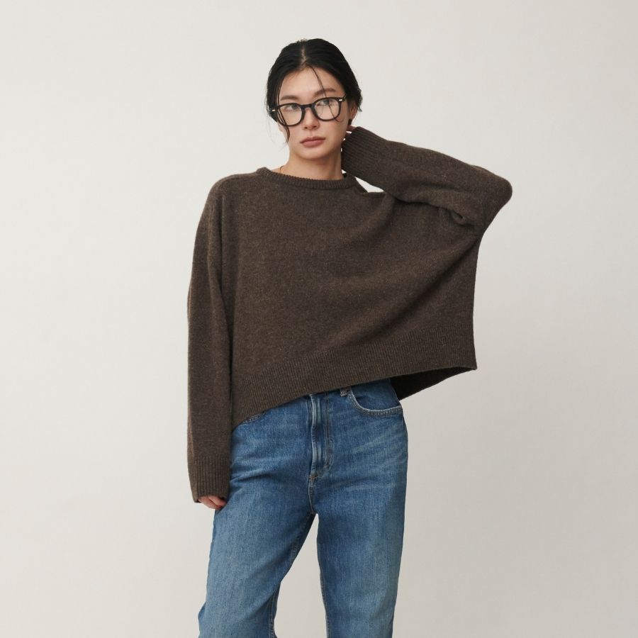 lounge WRAY ウールカシミヤニットトップス ブラウン