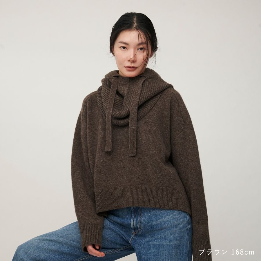 lounge WRAY ウールカシミヤニットトップス ブラウン